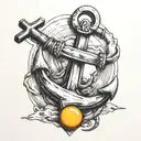 Anchor with fried egg tattoo design idea