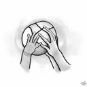 A basketball player holding hands with a person of a different race, representing a mixed-marriage tattoo design idea