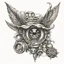 "Press On" tattoo design idea