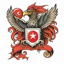 Turkish Air Force eagle and Turkish flag tattoo design idea
