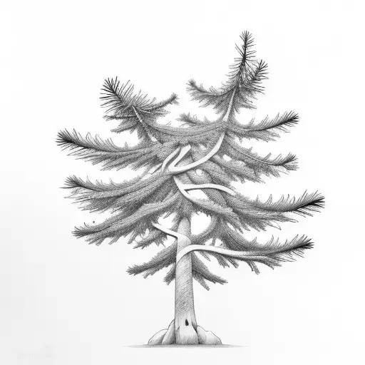 canary pine tattoo design idea