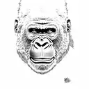 gorilla roaring tattoo design idea