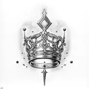 Crown with Excalibur tattoo design idea