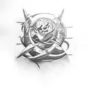 créer un tatouage de forme ronde avec les lettres N.S.V.T.E.W  la date 1987-  groupe sanguin B+ , puis une phrase autour tattoo design idea