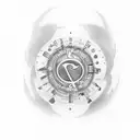 créer un tatouage de forme ronde avec les lettres N.S.V.T.E.W  la date 1987-  groupe sanguin B+ , puis une phrase autour tattoo design idea