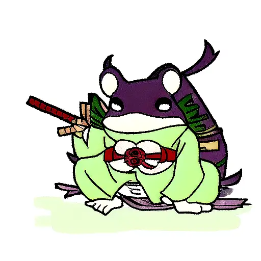 samurai frog tattoo design idea