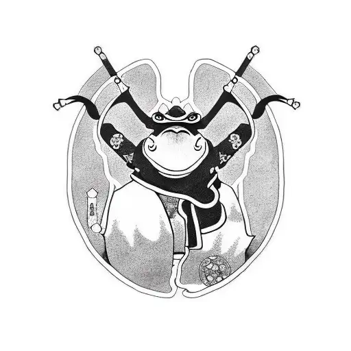 samurai frog tattoo design idea