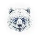 Furious bear with lightining eyes tattoo design idea