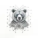 Furious bear with lightining eyes tattoo design idea