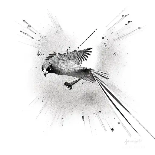 agile bird dropping bombs tattoo design idea