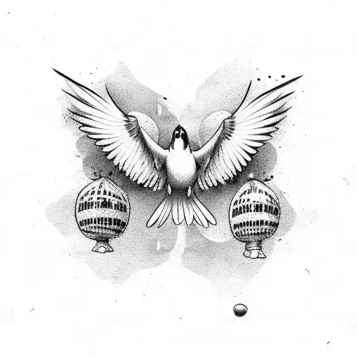 agile bird dropping bombs tattoo design idea