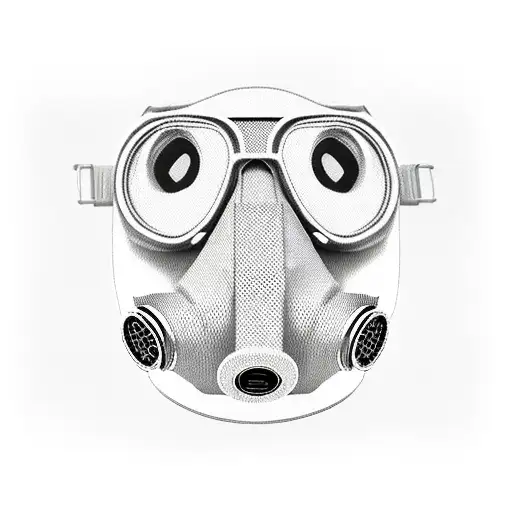 cherry blossom gas mask tattoo design idea