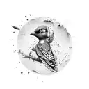  bird dropping explosive bomb tattoo design idea
