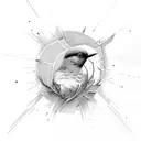  bird dropping explosive bomb tattoo design idea