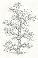 astro constellation intertwined tree branches tattoo design idea