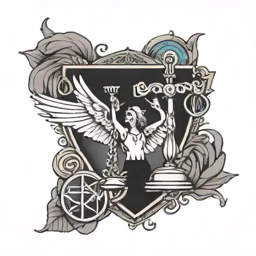 justice mixed with a infinity symbol tattoo design idea