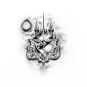 Hogwarts harry potter castle magic tattoo design idea