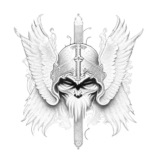 angelic crusader tattoo design idea