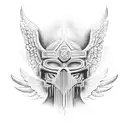 angelic crusader tattoo design idea