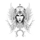 angelic crusader tattoo design idea