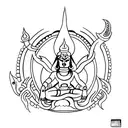 Kali Mata with siva and Vishnu combination  tattoo design idea