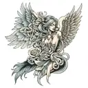 Erika Haag  07~12~2023 12~06~2023 with realistic angel wings tattoo design idea