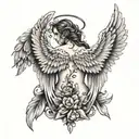 Erika Haag  07~12~2023 12~06~2023 with realistic angel wings tattoo design idea
