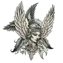 Erika Haag  07~12~2023 12~06~2023 with realistic angel wings tattoo design idea