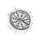 Pizza with a piece of basil tattoo design idea