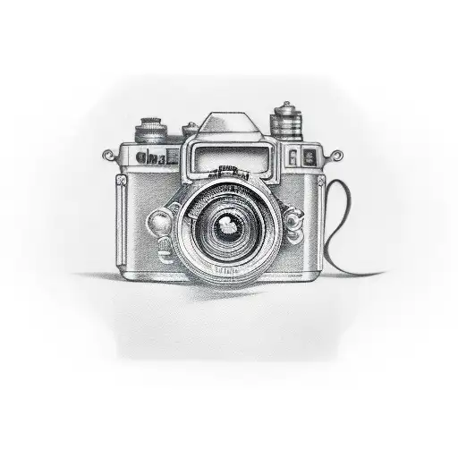 old film camera tattoo design idea