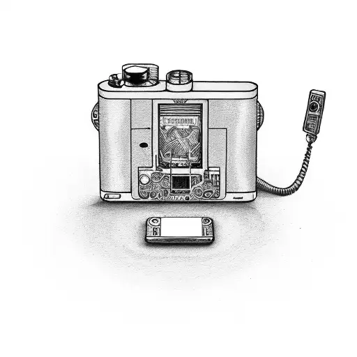 walkman with phones tattoo design idea