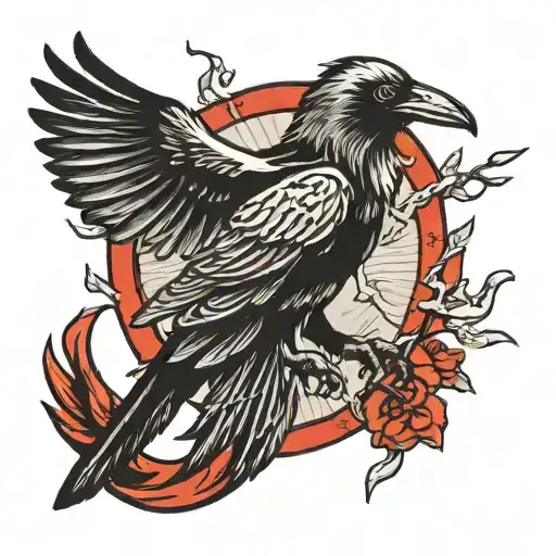 Crow and shinigami tattoo design idea