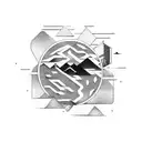 An earth-moving machine in action, sculpting the land with power and precision tattoo design idea