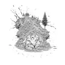 An earth-moving machine in action, sculpting the land with power and precision tattoo design idea