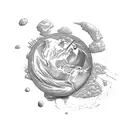 An earth-moving machine in action, sculpting the land with power and precision tattoo design idea