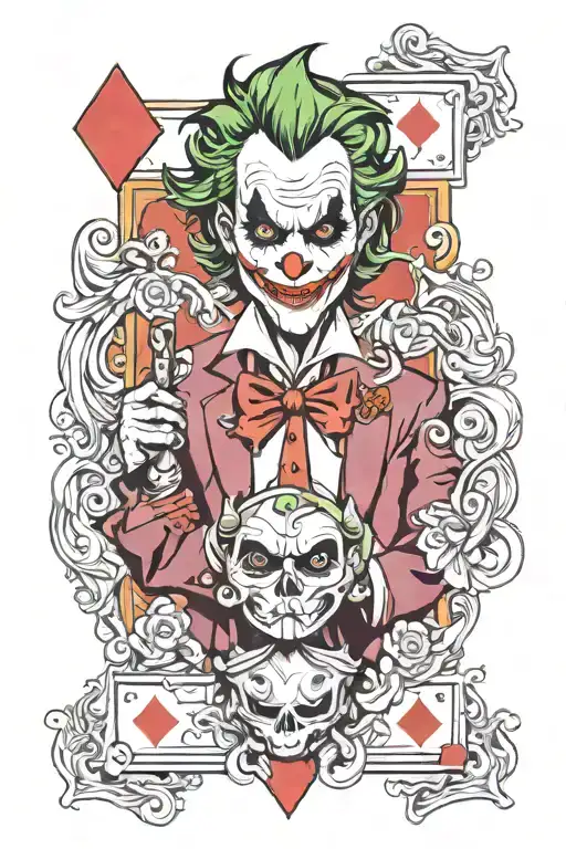joker card tattoo design idea