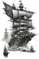 ghost battleship tattoo design idea