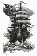 ghost battleship tattoo design idea