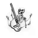 skeleton playing electric guitar tattoo design idea