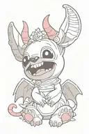stitch angel devil horns tattoo design idea
