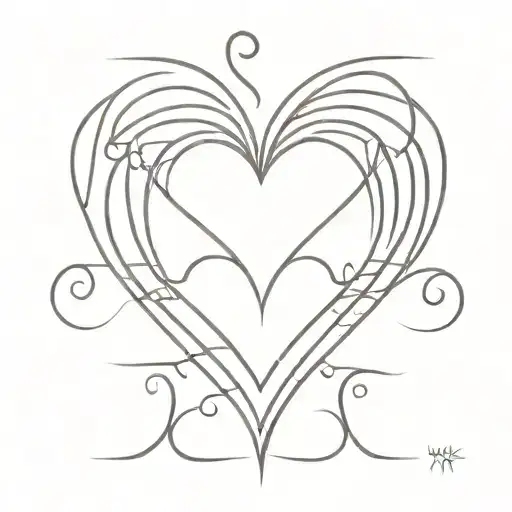 neotribal y2k heart tattoo design idea