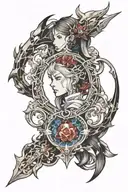 Final Fantasy xiv mother crystal with Emet tattoo design idea