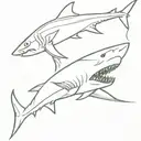 shark vs skorpion tattoo design idea