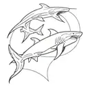 shark vs skorpion tattoo design idea