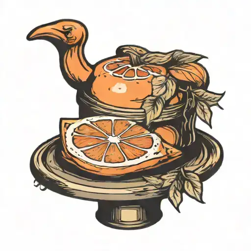 grapefruit cap stool tattoo design idea