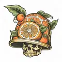 grapefruit cap stool tattoo design idea