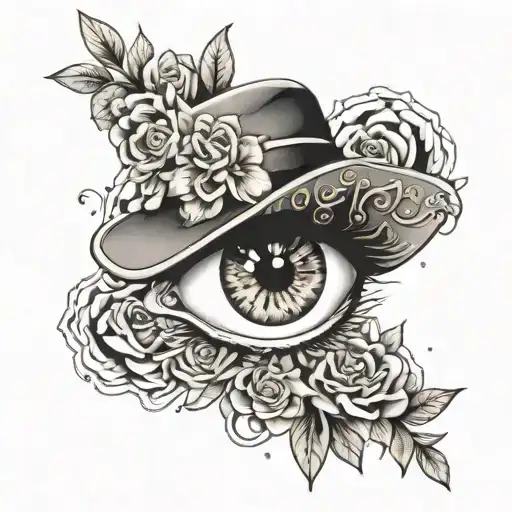 Michael Jackson, animal, flower, eye  tattoo design idea