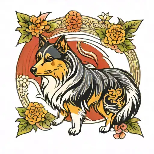 Shetland sheepdog tattoo design idea
