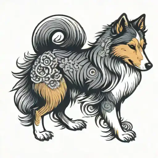 Shetland sheepdog tattoo design idea