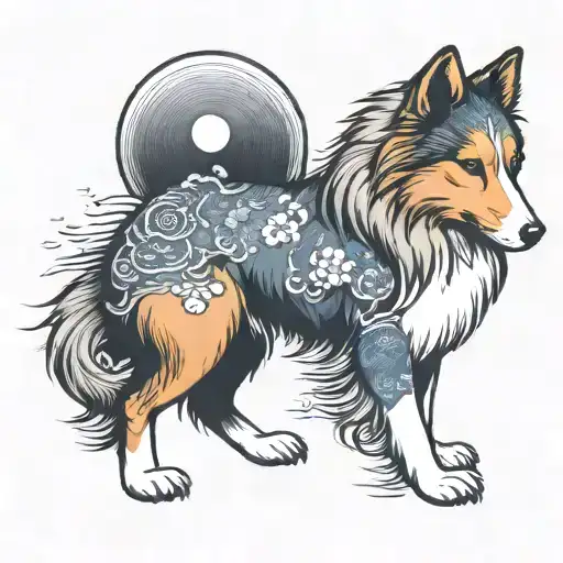 Shetland sheepdog tattoo design idea